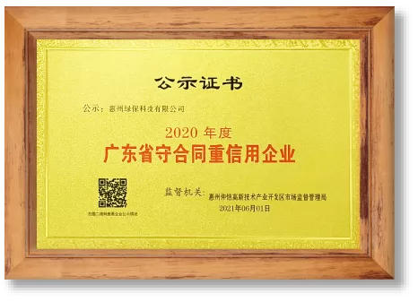 广东省守合同重信用企业